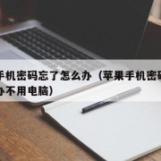 苹果手机密码忘了怎么办（苹果手机密码忘了怎么办不用电脑）